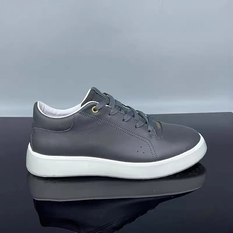 Fashion Genuine Leather Men Sneakers Breathable Comfort Classic Casual Shoes Mens Outdoor Walking Shoes Couple Footwear Pi-Mart