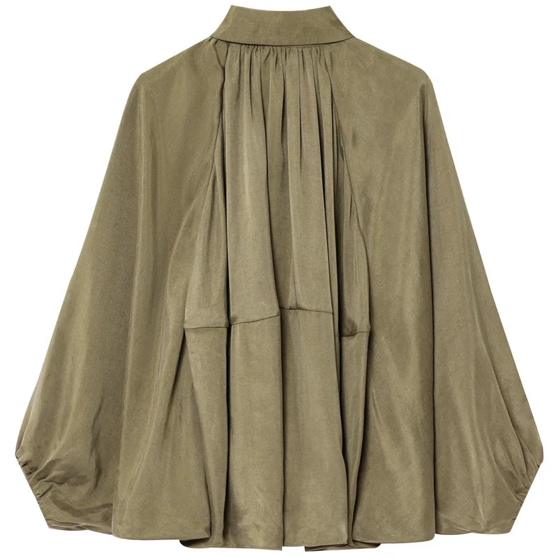 HXAO Women's Bomber Jacket Autumn New In Coats & Jackets Oversized Puff Long Sleeve Tops Ruffled Loose Outerwears Fashion Coats LadyShow.Store