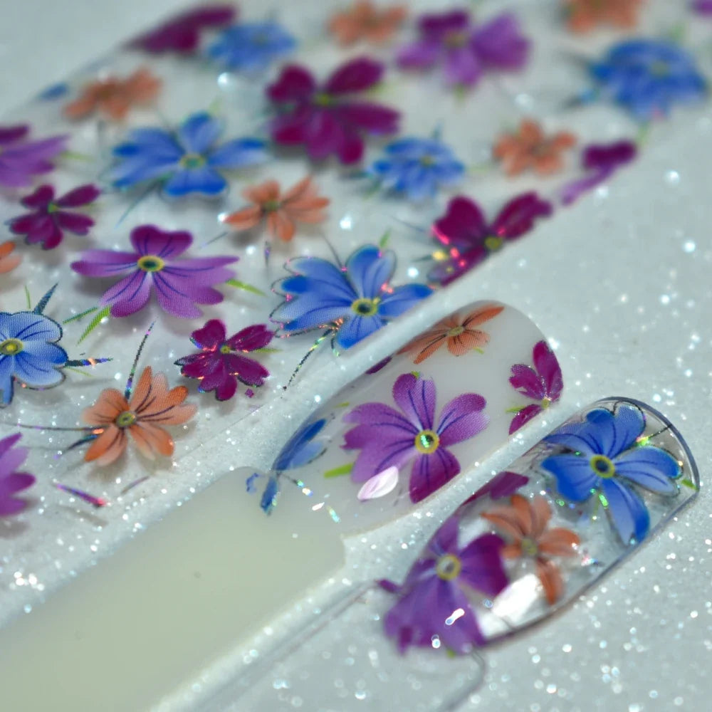 More Than 250 Design Beautiful Designed Nail Art Product Nail Glue transfer Foil Beautiful Flower Purple Orange Tri Light Beauty