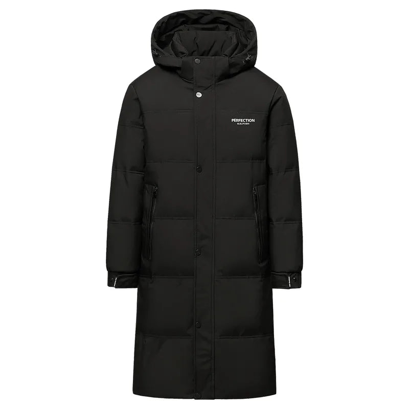 Winter Luxury Brand Men's Down Jacket Coat Parkas Padding Warm Puffer Jackets Long Man Jacket Knee Length Thickened Hooded HXY02 Pi-Mart
