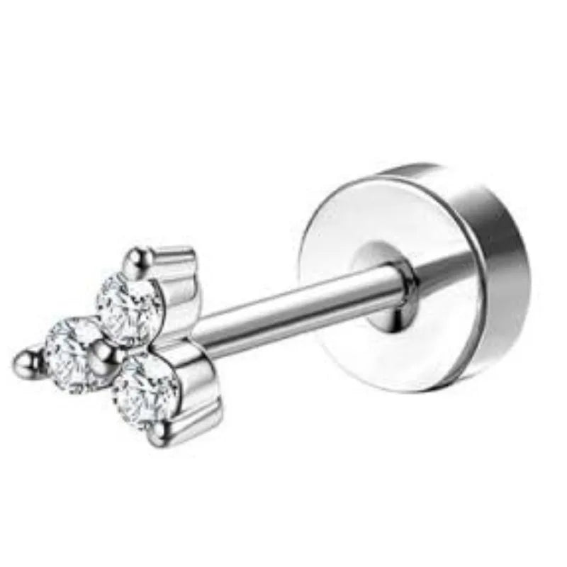 Bobisty 1pc Earrings for Sensitive Ears Surgical Stainless Steel Earrings for Women Dainty Flat Back Earring Stud Hoop Cartilage Pi-Mart