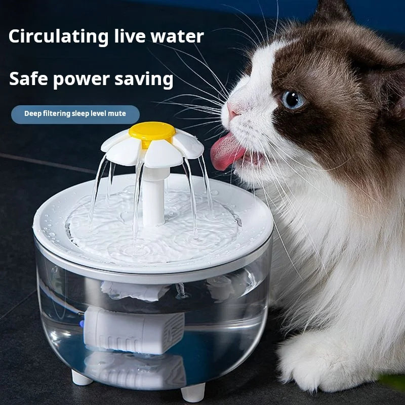 USB Electric Mute 1.2L Pet Water Fountain Automatic Cat Drink Bowl Filter Pet Drinking Dispenser Drinker For Cats Water Filter Pi-Mart