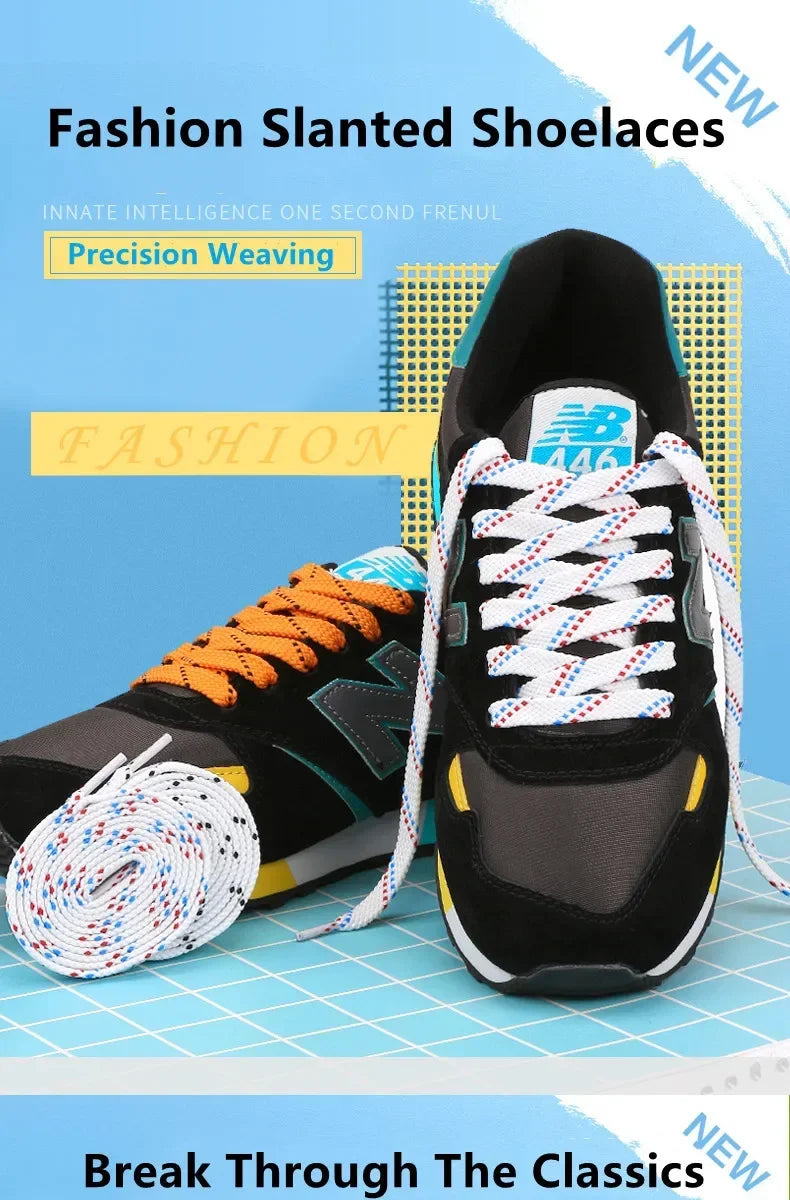 Classic Shoelaces for Sneakers Flat Mixed-colors Shoe laces AF1/AJ Shoelace Elastic Laces Shoes 100/120/140CM Strings 1Pair Pi-Mart