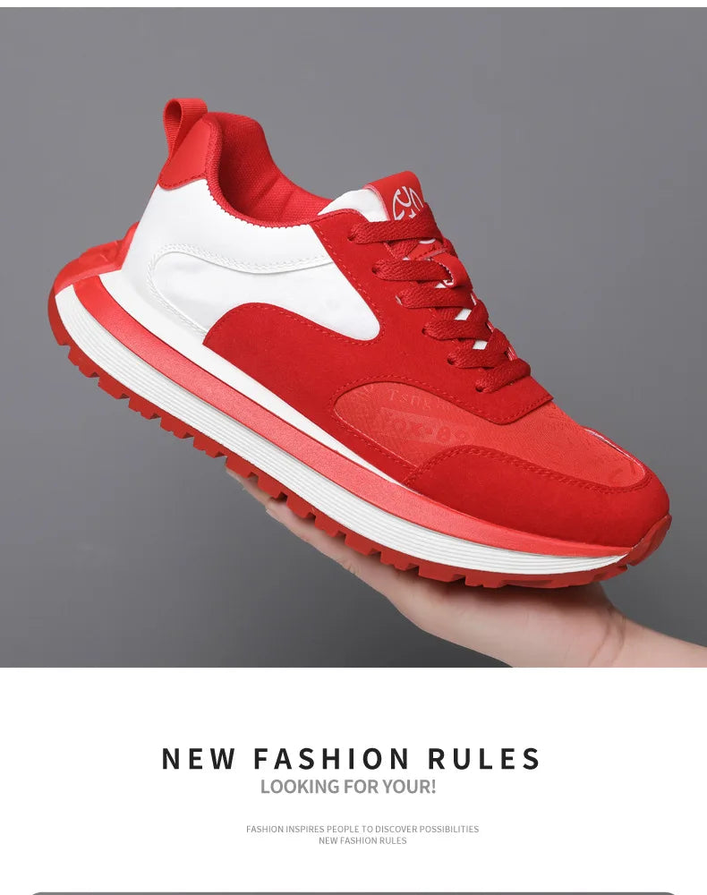 Men Shoes 2025 Spring Autumn New Fashion Comfortable Height Increase Casual Running Shoes Breathable Non Slip Platform Sneakers Pi-Mart
