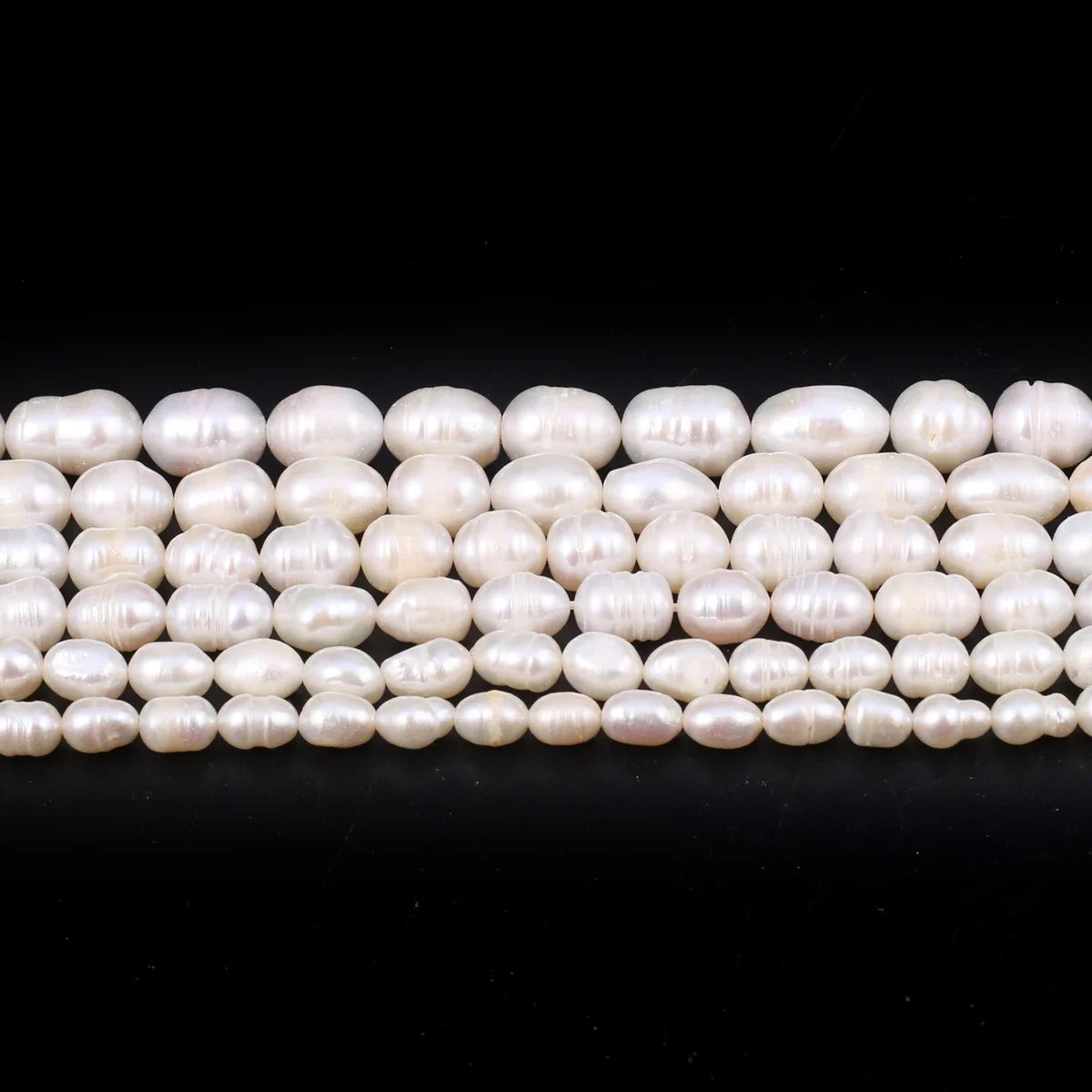 A Natural Freshwater Pearl Bead Rice Shape Christmas Gift Ladies White Jewelry Making DIY Fashion Bracelet Necklace Accessories Pi-Mart