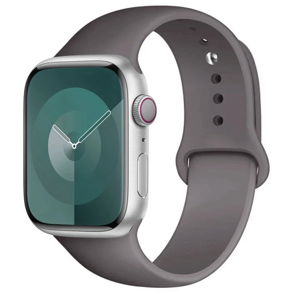 Silicone Band For Apple Watch strap 44mm 45mm 40mm 41mm 42-38mm 45 mm sport bracelet iwatch series 8 7 6 5 4 3 SE 9 Ultra 2 49mm LadyShow.Store
