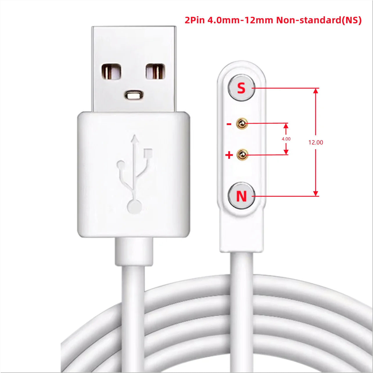 2Pin 4Pin 5Pin Magnetic Charging Cable USB to Pogo Pin for Smart Watch Earphone Wristband 60cm 5V Magnetic Dock Charger Adapter LadyShow.Store