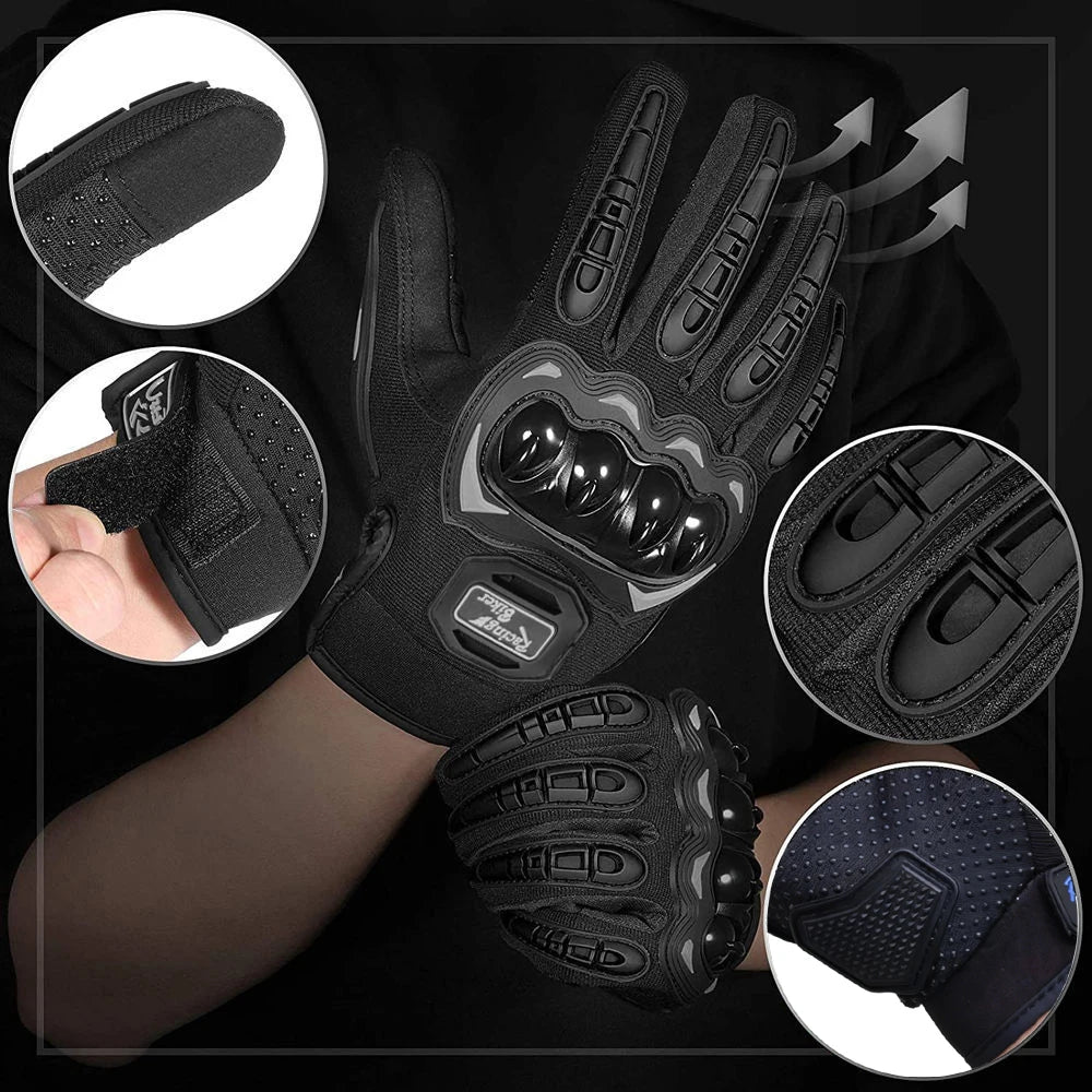 Motorcycle Racing Gloves Fall Protection Men Summer Motocross Protective Gear Breathable Blue Red Grip Palm ﻿ Pi-Mart