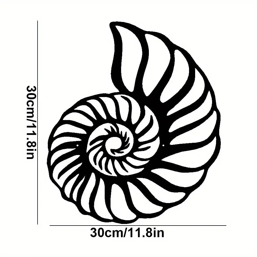1pc Nautilus Shell Coastal Beach Metal Wall Art, Metal Wall Art Interior Decoration, Home Wall Hangings LadyShow.Store