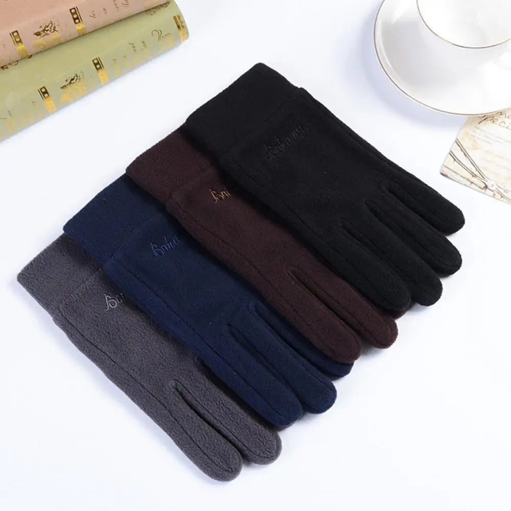 1 Pair Winter Polar Fleece Gloves Men Women Warm Outdoor Cycling Driving Gloves Windproof Non-Slip Soft Thickened Male Gloves Pi-Mart