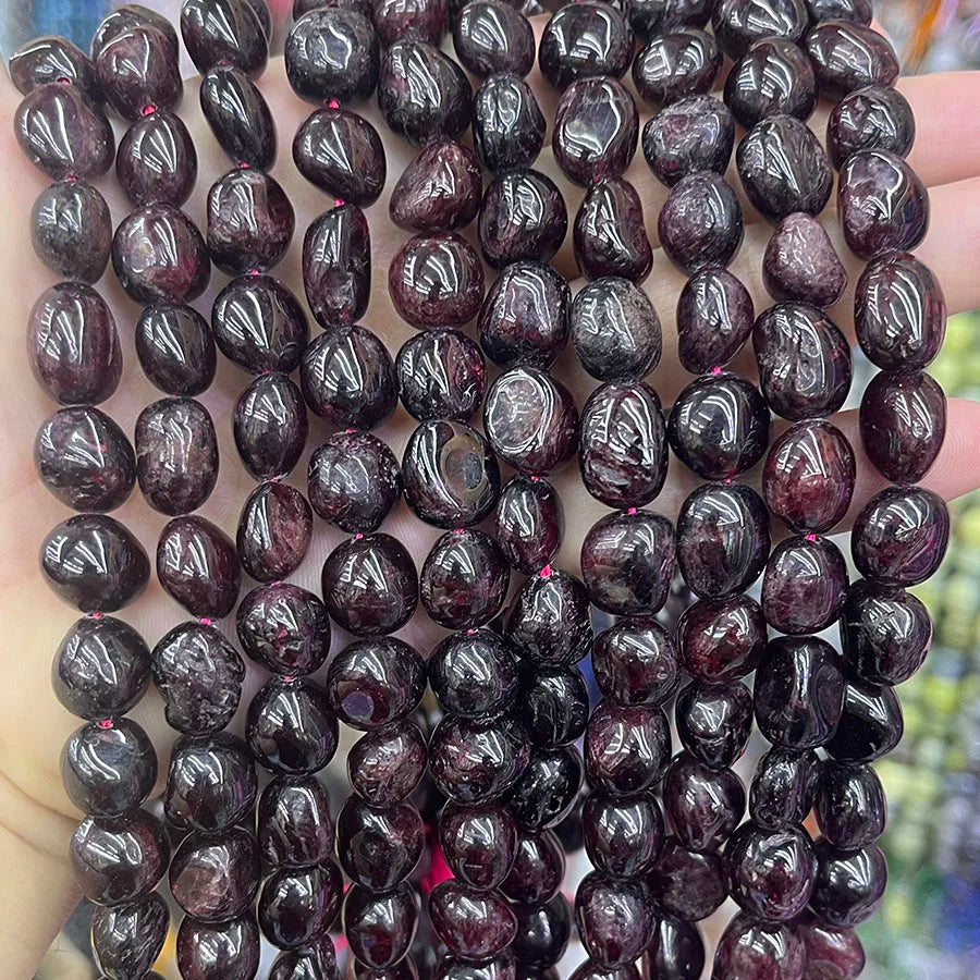 Natural Crystal Garnet Conformal Stone Irregular Faceted Loose For Jewelry Making DIY Necklace Bracelet 15''6-8mm 8-10mm Pi-Mart