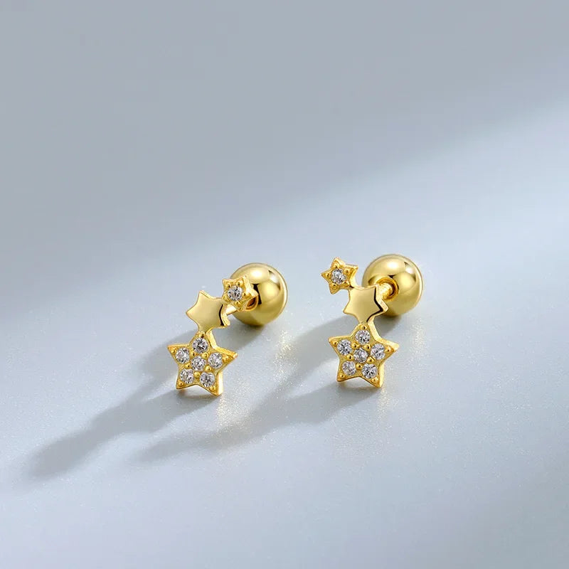 New Fashion Heart Stud Earrings for Women Hypoallergenic Screw Cartilage Helix Earring Girls Piercing Accessories Jewelry Gifts Pi-Mart