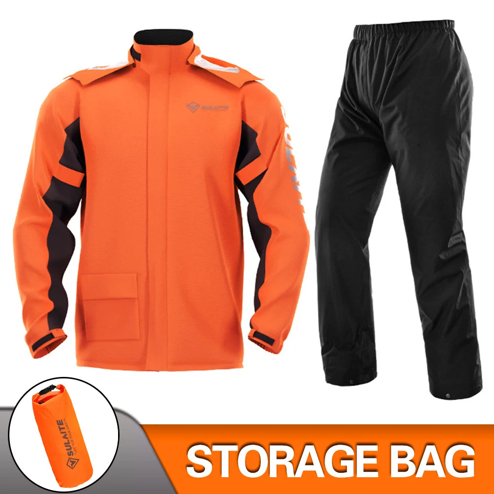 Motorcycle Raincoat Suit Rainstorm Prevention Jacket Pants Camping Hiking Fishing Raincoat Moto Raincoat Motorcyclist Rider Rain Pi-Mart