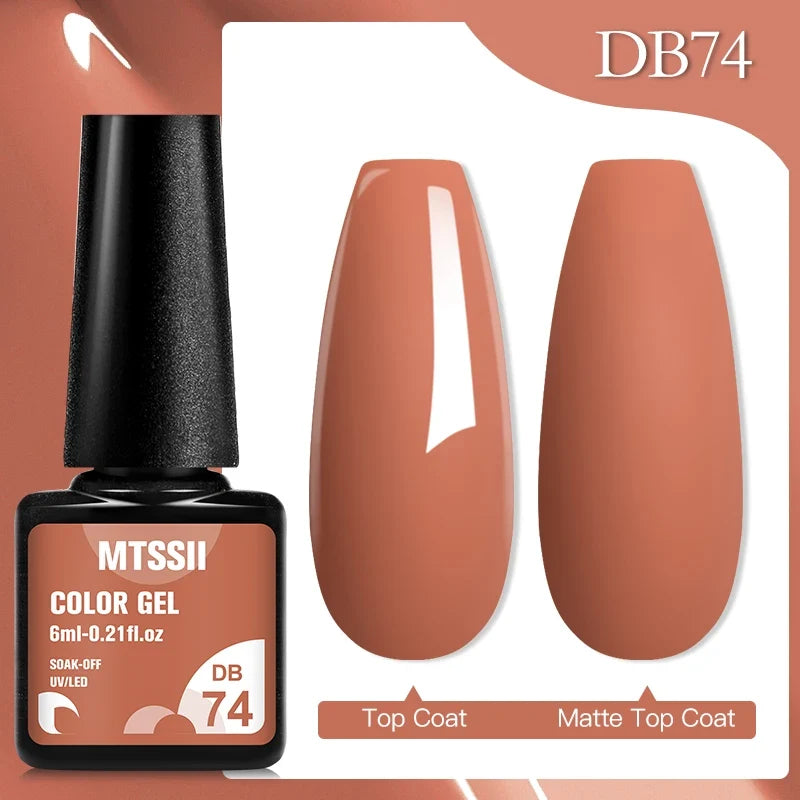 Mtssii 6ML Chocolate Color Gel Nail Polish Brown Semi Permanent UV Gel Autumn Winter Popular Soak Off Nail Art Gel Varnishes Tri Light Beauty