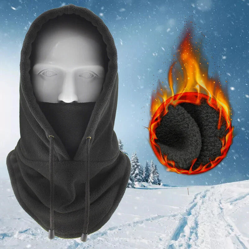 Thermal Fleece Balaclava Hat Hooded Neck Warmer Cycling Face Mask Outdoor Winter Skiing Sport Face Mask Men Cycling Masked Caps Pi-Mart