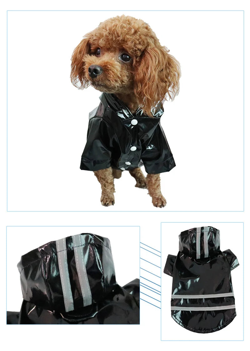 Waterproof Dog Jacket PU Dog Raincoat For Small Dogs Cats Reflective Puppy Raincape Chihuahua Yorkies Raincoat Pet Poncho Pi-Mart