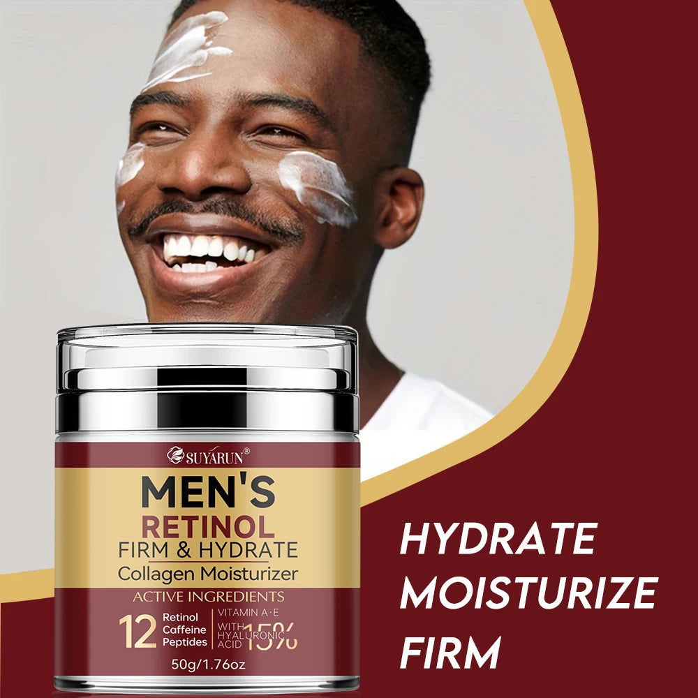 Collagen Retinol Men's Face Cream - Anti-Aging Wrinkle Reduction & Firming Moisturizer, Oil-Free Hydrating Skincare for Men. Pi-Mart