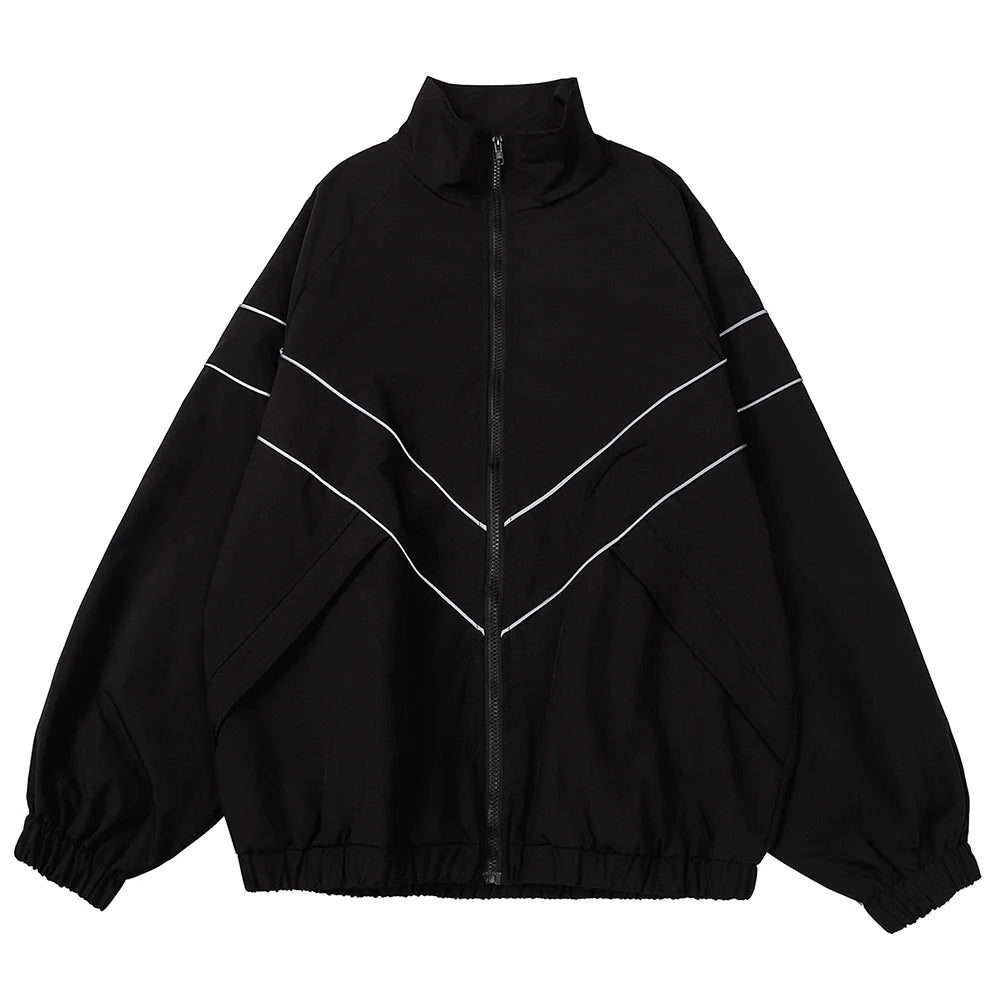 Hip Hop Varsity Jacket Men High Street Patchwork Color Black Windbreaker Coats Women Spring Autumn Thin Fashion College Jackets Pi-Mart