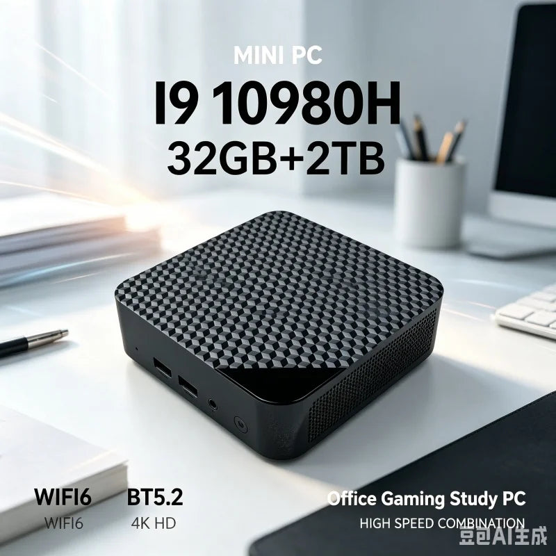 Compact Mini Gaming PC Intel i9 10980HK 16GB 32GB RAM 1TB 2TB SSD 4K HD Home Office Desktop Device Pi-Mart