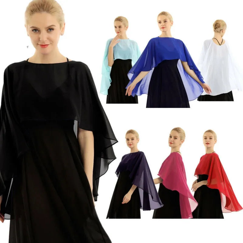 Elegant Chiffon Wedding Wrap for Women Evening Capes Bridal Jacket Accessories LadyShow.Store