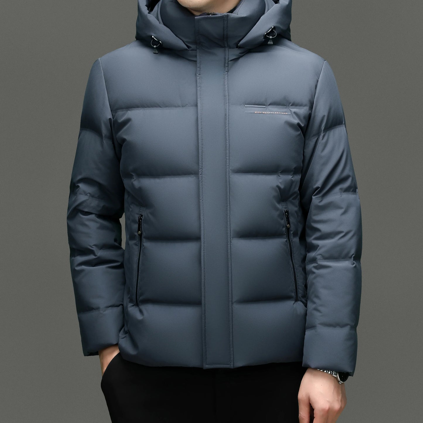 Real 85% Goose Down Jacket Men 2025 Winter Warm Puffer Coat Luxury Hood Thermal Outdoor Jacket Goose Down Parkas Zipper Clothes LadyShow.Store