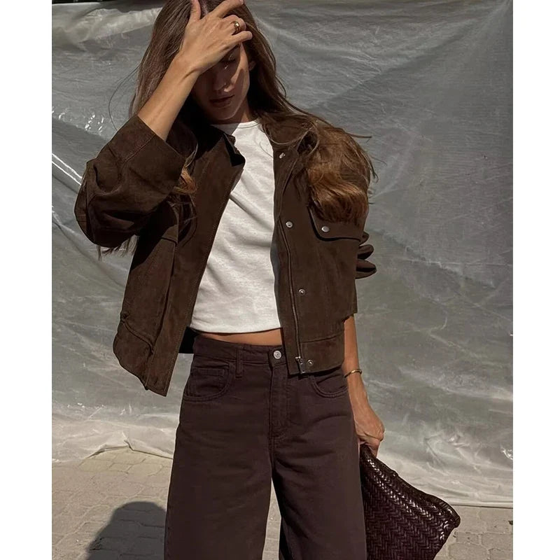 Women's Autumn Jackets 2025 New Fashion Big Pocket Elegant Women's Slim Warm Jackets Autumn Street Chic Young Student Coats LadyShow.Store