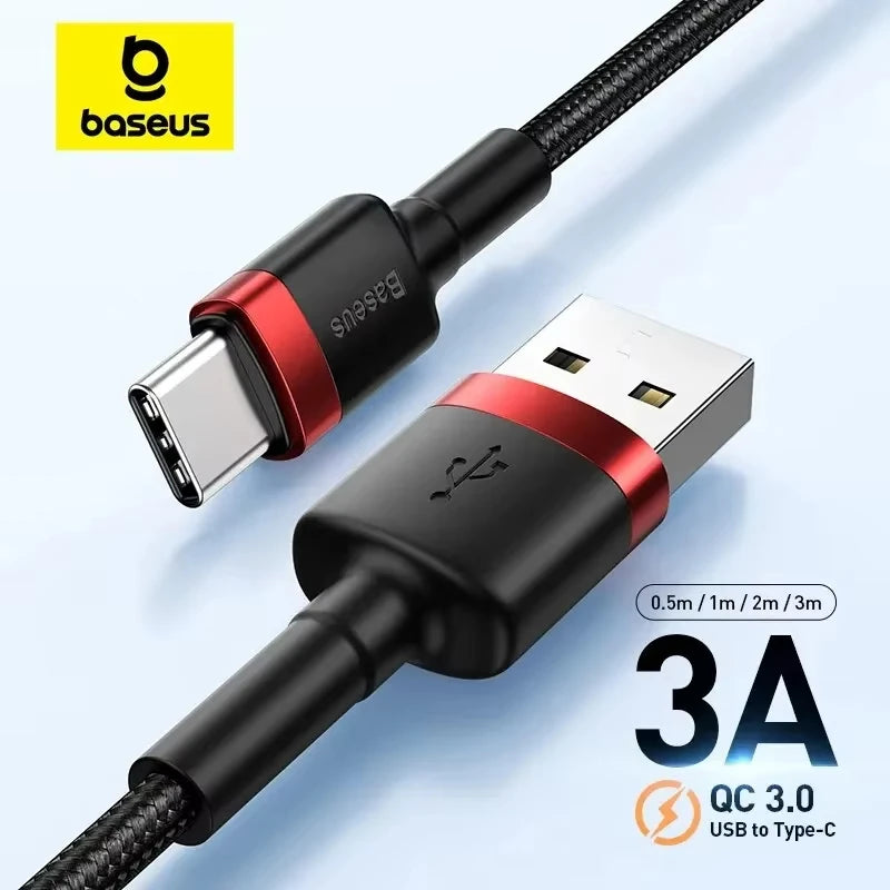 Baseus USB C Cable for oneplus 12 Quick Charge 3.0USB C Cable Fast Charging Cable Type C for Huawei Xiaomi 13 USB-C Charger Wire Pi-Mart
