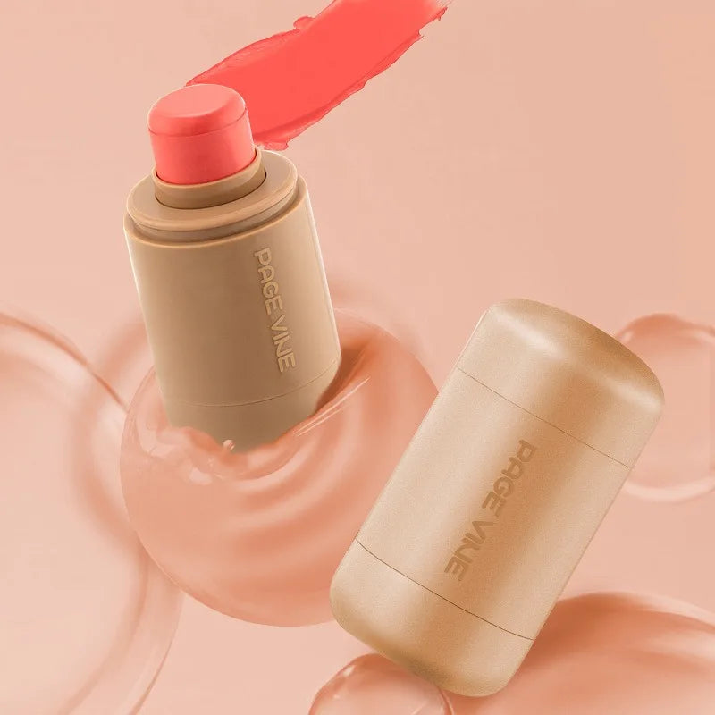 New Blush Stick 3-in-1 Cheek Lip Tinted Moistured Blush Stick Silky Brighten Blush Cream Blusher Cosmetics Tubes Matte Contour LadyShow.Store