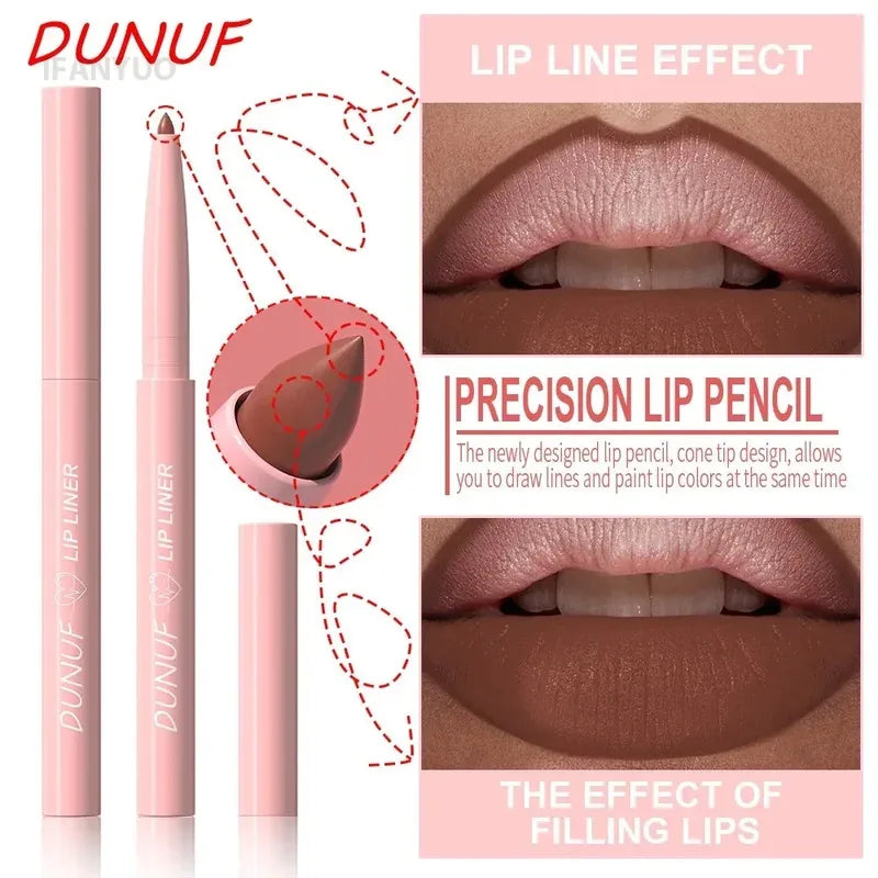 Lip Liner Pencil Long-Lasting Matte Creamy Plumping Lip Stain Waterproof Natural Nude Brown Slim Lip Liner Makeup Pi-Mart