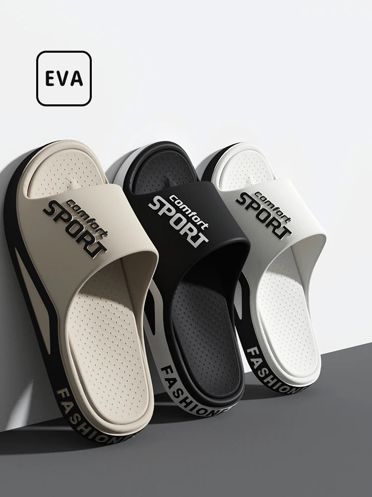 Fashion Men's Sandals Summer EVA Comfortable Anti-Slip Soft Soles House Slippers for Indoor Outdoor Wear Breathable Shower Slide Pi-Mart