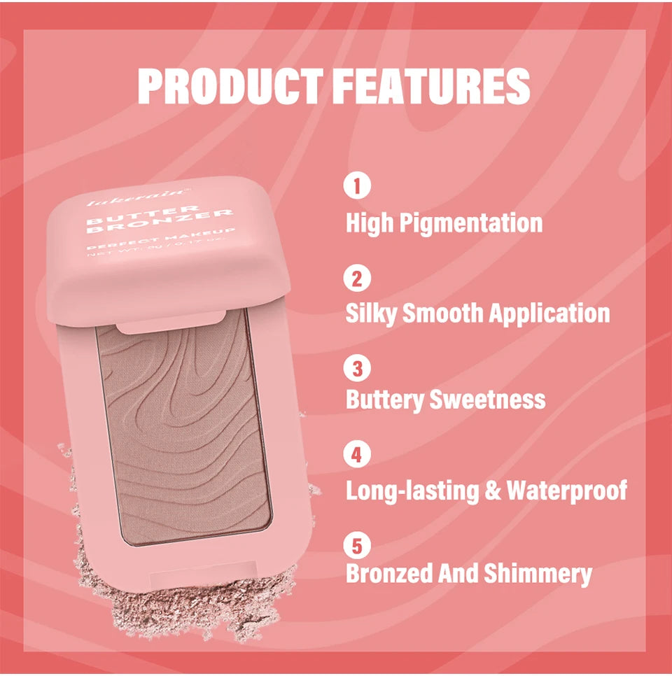 Professional Makeup Powder Blush 12HR Wear Vegan Formula Blusher Makeup Blush in Bar Cosmetics Palette Powder Pink Cream Face Pi-Mart