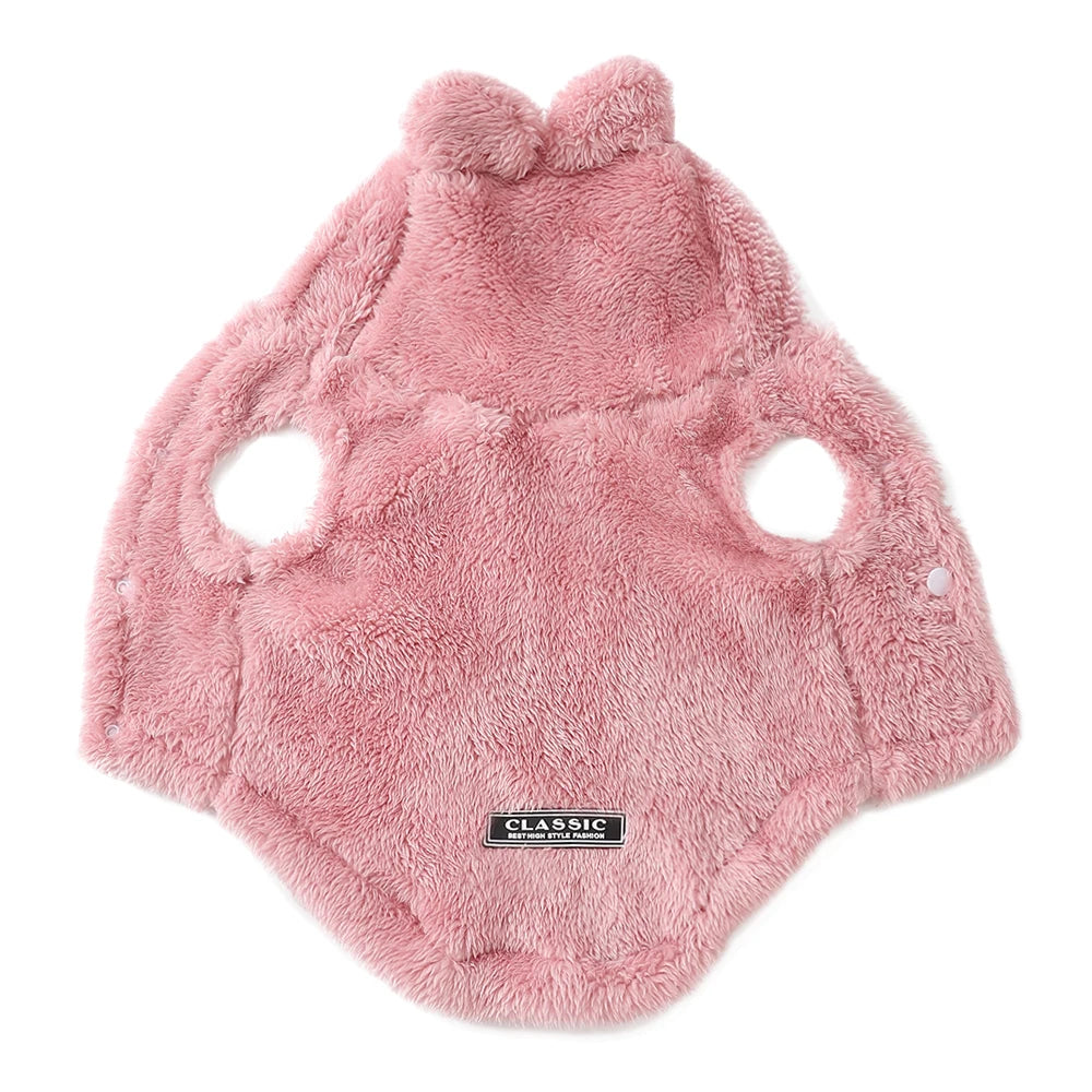 Soft Fleece Pet Dog Clothes Cute Hoodie Coat For Small Medium Dogs Cats Autumn Winter Puppy Hooded Jacket Sweater Pug Apparel Pi-Mart