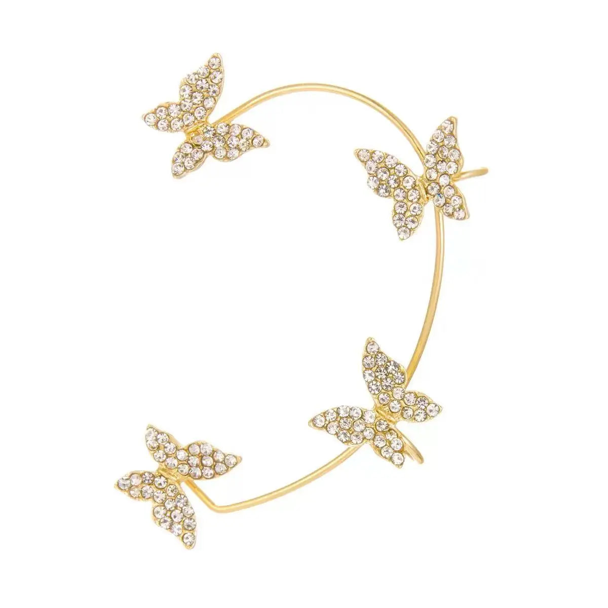 2PCS Fashionable and Exquisite Butterfly Ear Clip, Non Perforated Women's Shiny Earrings, Wedding Party Jewelry Gifts Pi-Mart