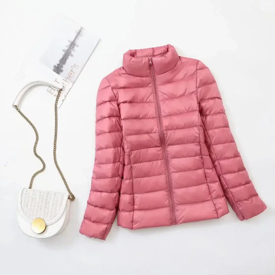 Plus Size down Jacket Female Short Ultra Lightweight Packable Puffer Coats Women Fashion 15 Colors Warm Slim Fit Parkas 7XL LadyShow.Store