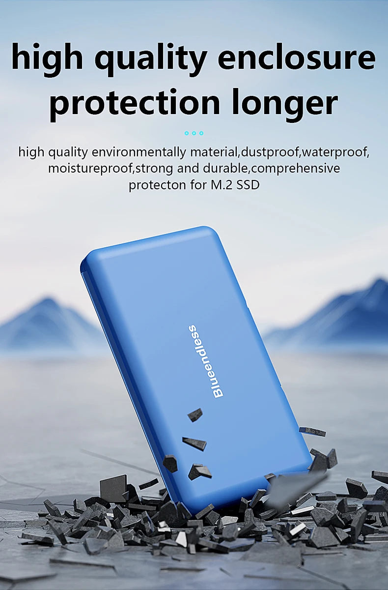 4-Slot M.2 SSD Case Storage Case 2280 SSD Enclosure Bag for SSD Case SATA NVme Hard Disk Box for SSD Shockproof Portable Box Pi-Mart