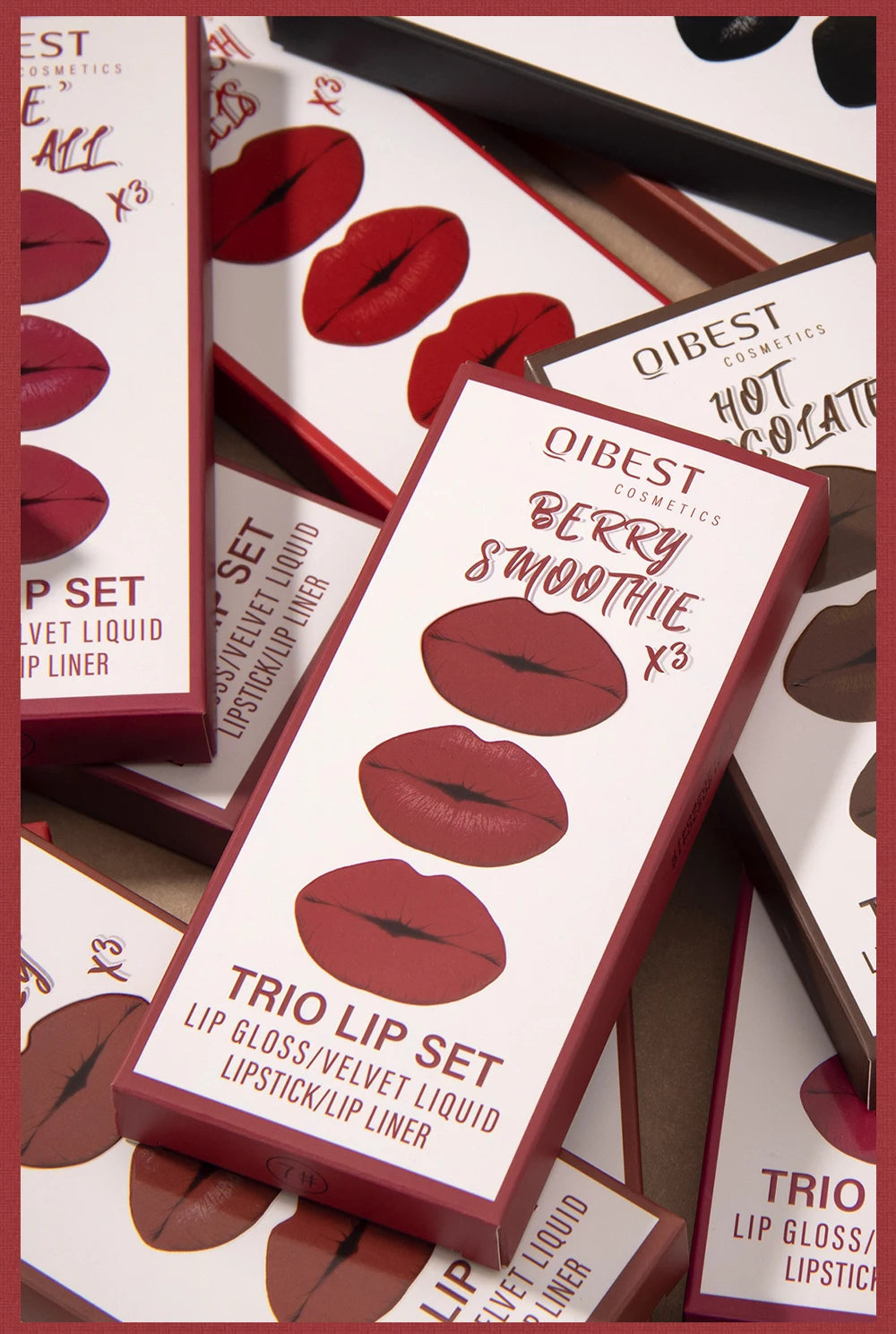 3pcs Matte Liquid Lipstick+Lip Liner Set Lip Glaze Makeup Nude Black Red Velvet Lip Gloss Long Lasting Lip Tint Cosmetics Kits Pi-Mart