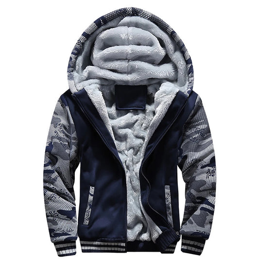 Men's Jacket Camouflage Thicken Winter Jackets for Men Fleece Long Sleeve Coat Man Casual Hoodies Streetwear Men's Coats Pi-Mart