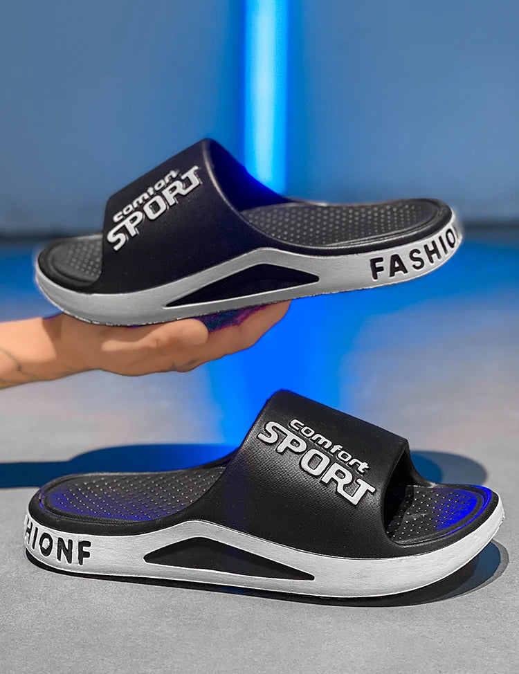 Fashion Men's Sandals Summer EVA Comfortable Anti-Slip Soft Soles House Slippers for Indoor Outdoor Wear Breathable Shower Slide Pi-Mart