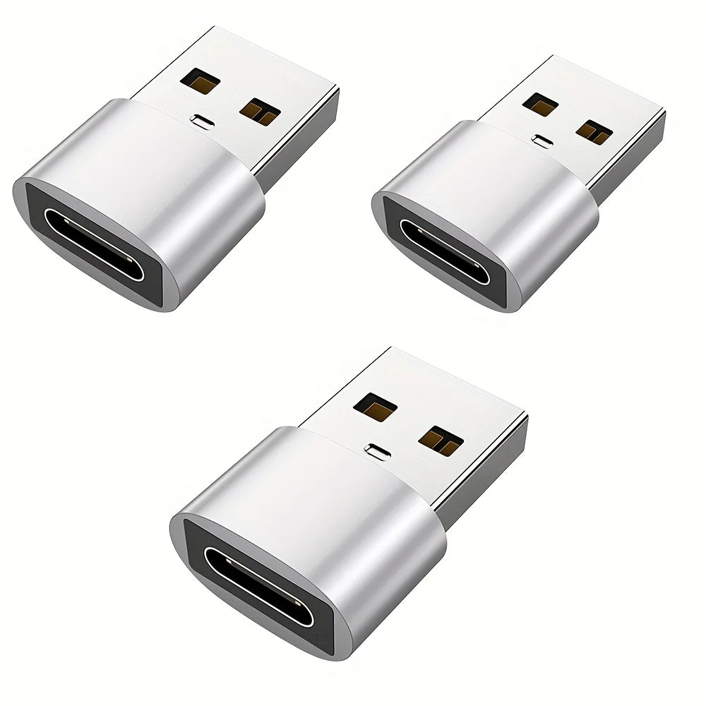 3-Pack USB to USB C Adapter, USB C Female to USB Male Super Fast Charging and OTG Converter Compatible with iPhone 15/14/13/12 P Pi-Mart