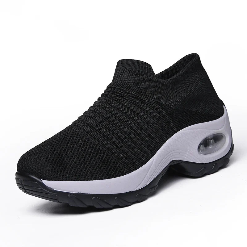 Women Sneakers Summer Fashion Black Sports Casual Shoes Breathable Mesh Lightweight Air Cushion Non-Slip Running Shoe Zapatillas LadyShow.Store