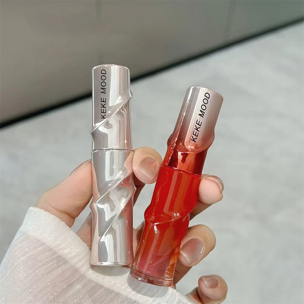 Crystal Nude Gray Glossy Lip Stain Mirror Korean Lip Glaze Sheer Nude Glitter Lip Tint Watery Shine Plumping Lipgloss Cosmetics Pi-Mart