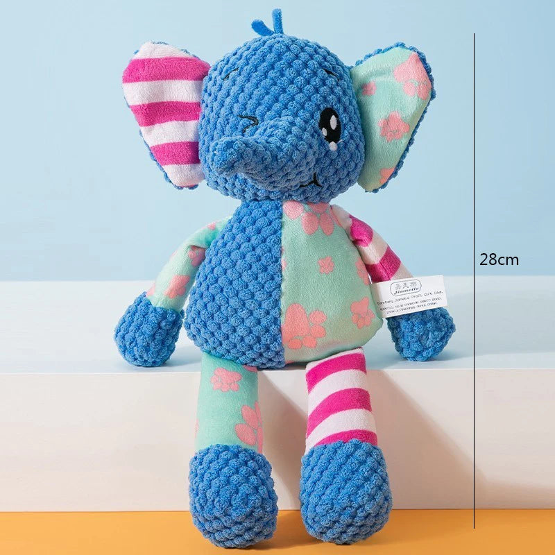 Cute Animals Plush Dogs Cats Toy Interactive Squeaky Puzzle Toy Bite Resistant Teeth Grinding Cleaning Pet Chewing Supplies Pi-Mart