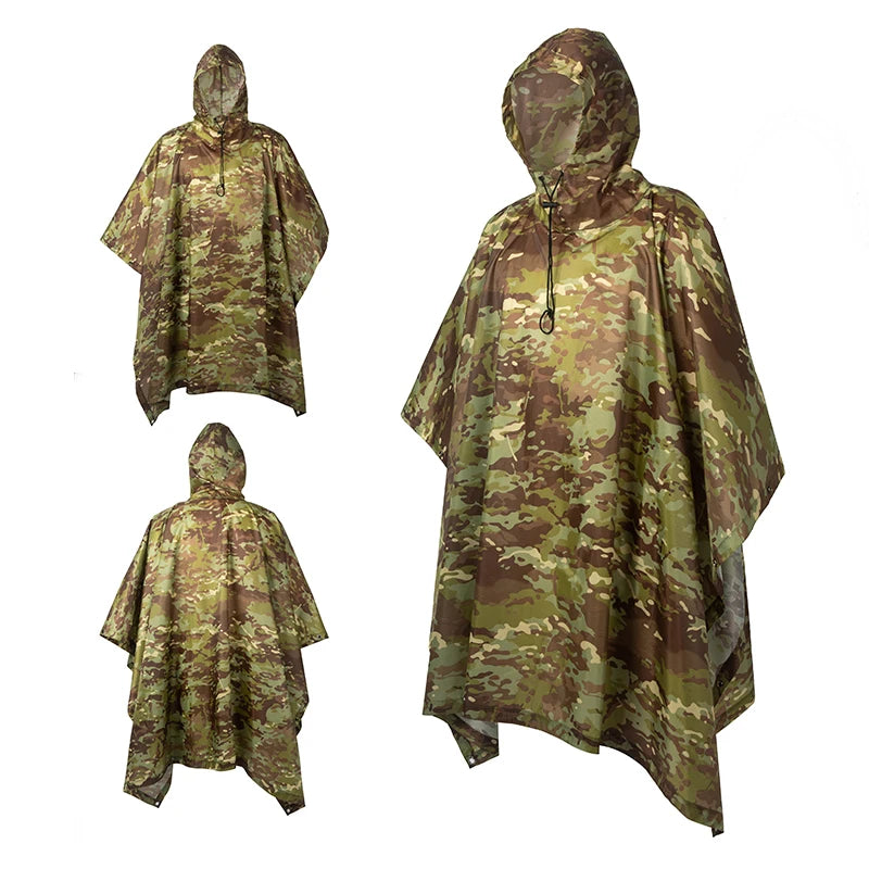 Man Military Impermeable Zipper Camo Raincoat Waterproof Rain Coat Men Raincoat Women Awning The Rain Motorcycle Rain Poncho Pi-Mart