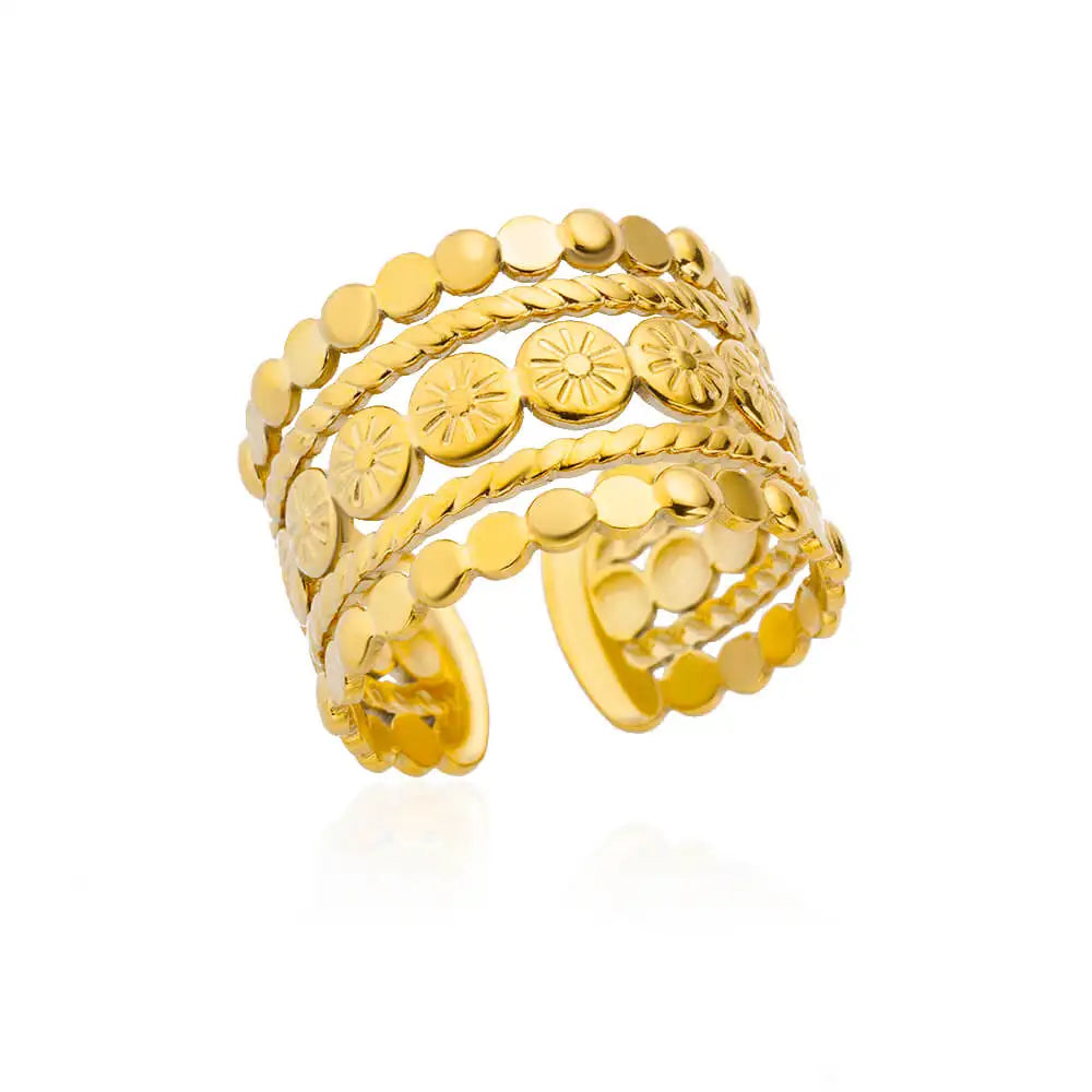 316L Stainless Steel Rings for Women Gold Color Never Fade Luxury Classic rings wedding couple rings Jewelry Free Shipping Pi-Mart