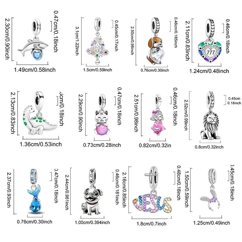 925 Sterling Silver Sunglasses Duck Puppy Cooking Mouse Bead Diy Bracelet Bangle Making Gift Of High Quality Fine Jewelry Pi-Mart