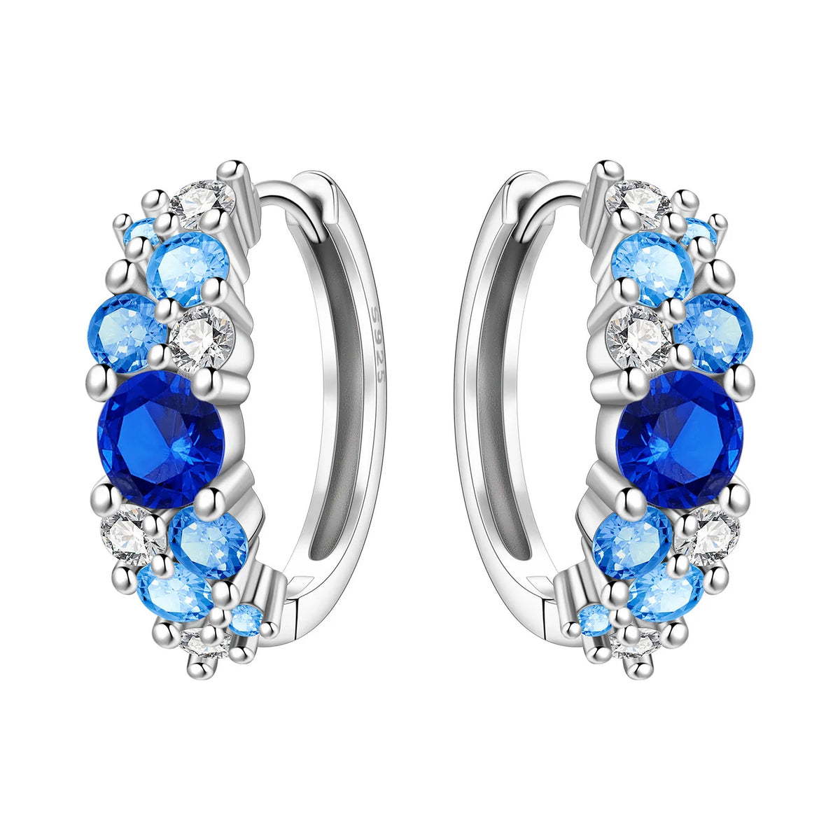 PANPOKI S925 Sterling Silver Purple Zircon Series Earrings Hoop Earrings For Women Jewelry Original Party Trendy Gifts Pi-Mart
