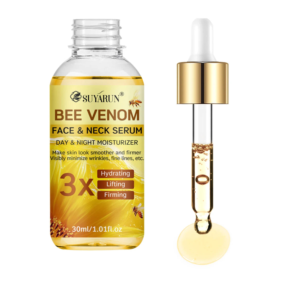 SUYARUN Bee Venom Collagen Anti-Aging Face Serum | Firming Lifting Moisturizer | Wrinkle Reduction | 24H Hydration. Pi-Mart