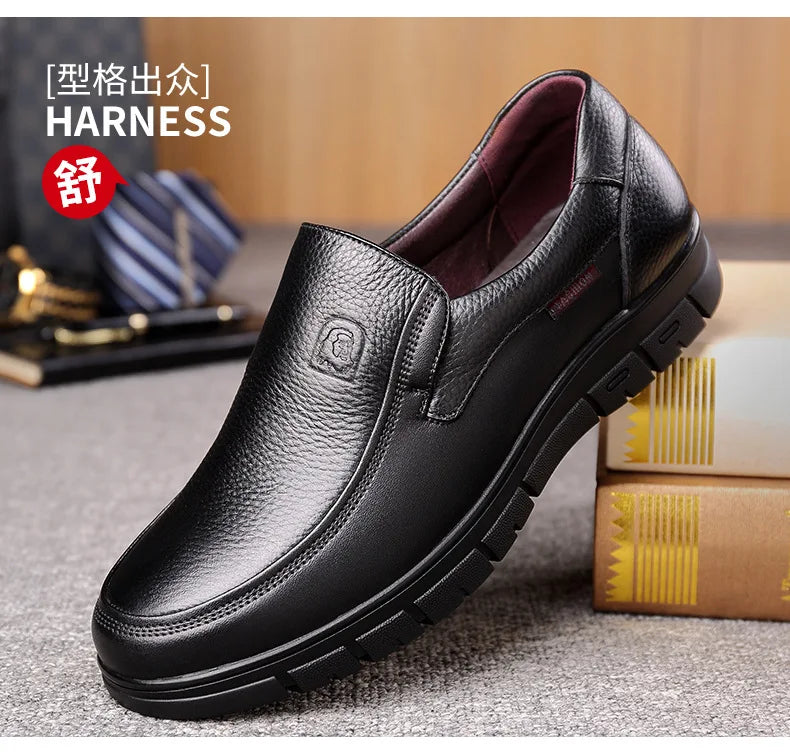Summer New Men Leather Shoes soft soled Casual Flat Shoes Outdoor Walking shoes Comfort fashion soft leather shoes Loafers Pi-Mart