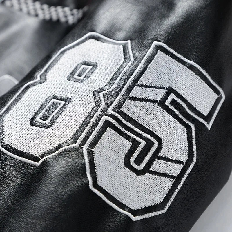 Spring Autumn New Men's Motorcycle Wear Fashion Brand PU Leather Jacket Moto Bike Jackets Thin Fashion Coat Embroidery Hip Hop Pi-Mart