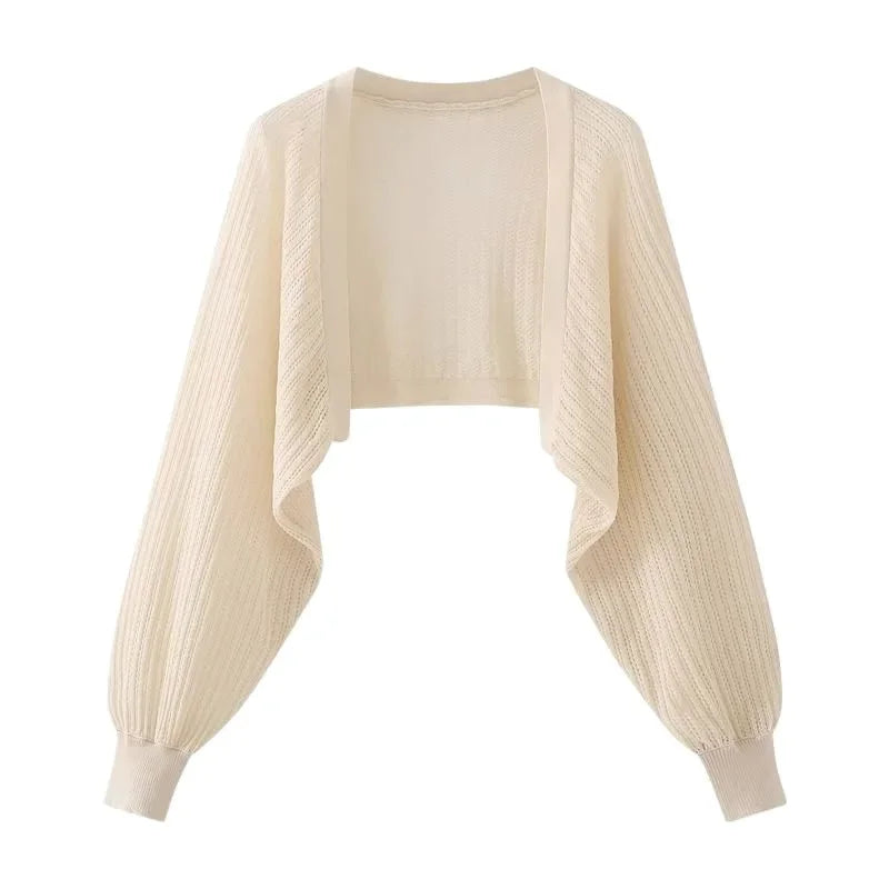 French Ice Silk Knitted Sun-Proof Cardigan Top Women's Summer Thin Jacket Waistcoat Suspender Skirt Shawl Outer Match Blouse LadyShow.Store